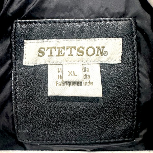 EUC Black Stetson Genuine Leather Western Yoke Jacket - Picture 7 of 14